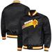 Men's Mitchell & Ness Black Phoenix Suns Hardwood Classics Throwback Wordmark Raglan Full-Snap Jacket