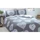 Rapport Home Scandi Heart Brushed Cotton Duvet Cover Set, Double,Grey