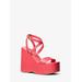 Michael Kors Paola Leather Wedge Sandal Pink 8