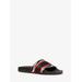 Michael Kors Gilmore Logo Tape and Printed Calf Hair Slide Sandal Red 6