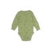 Carter's Long Sleeve Onesie: Green Bottoms - Size 6 Month