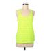 Nike Active Tank Top: Green Stripes Activewear - Women's Size Medium