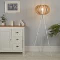 Tripod Floor Lamp - Oak & White