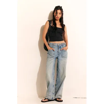 We The Free Palmer Cuffed Jeans at Free People in La La Land, Size: 28