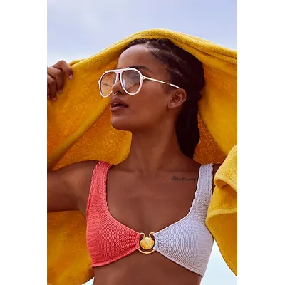 Ventura Oversized Aviator Sunglasses at Free People in Cream