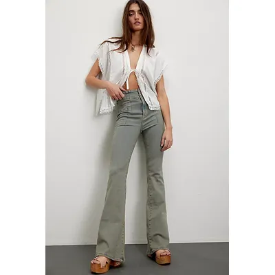We The Free Jayde Flare Jeans at Free People in Neptune, Size: 28