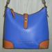 Dooney & Bourke Bags | Dooney & Bourke Claremont Hobo Blue Shoulder Bag Euc | Color: Blue/Tan | Size: 11" H X 11.5" L X 5.5" W