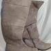 American Eagle Outfitters Shoes | American Eagle Grey Over The Knee Low Heel Faux Suede Boots Size 8 | Color: Gray | Size: 8