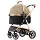 Pet Stroller Travel System 3-in-1 Carrier, Booster Seat and Stroller, Dog Strollers for Small Medium Dogs and Cats Lightweight Foldable Cat Stroller Trolley for Travel Shopping Walking,Gold