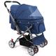 Pet Dog Stroller Portable Travel Cat Puppy Stroller with 360° Wheel Foldable Dogs Stroller with Storage Basket for Small Medium Dogs & Cats,Blue