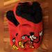 Disney Shoes | Mickey Mouse Cartoon Pose Slipper Socks | Color: Black/Red | Size: Os