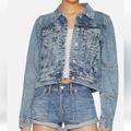 Free People Jackets & Coats | Free People Rumors Button Down Denim Long Sleeve Jacket W Pockets Small | Color: Blue | Size: S