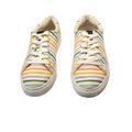 J. Crew Shoes | Euc J Crew Rainbow Colorful Striped Canvas Sneaker Tennis Shoe Size 7 | Color: Blue/White | Size: 7