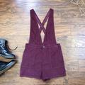 American Eagle Outfitters Pants & Jumpsuits | American Eagle Burgundy Corduroy Overall Shorts Romper Shortalls Maroon Romper | Color: Pink/Red | Size: M