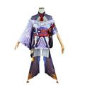 Raiden Shogun Cosplay Costume Women Purple Top Skirt Halloween Party Suit,Set-3XL