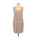 INC International Concepts Cocktail Dress: Tan Stripes Dresses - Women's Size 8