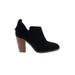 Vince Camuto Ankle Boots: Slip-on Chunky Heel Boho Chic Black Solid Shoes - Women's Size 10 - Almond Toe