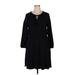 Garnet Hill Casual Dress - Sweater Dress: Black Solid Dresses - Women's Size X-Large