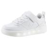 Sneaker SKECHERS "Blinkschuh SPORT COURT 92- SHOW MADDOX", Kinder, Gr. 30, weiß, Lederimitat, unifarben, sportlich, Schuhe, Schnürschuh mit Blinkfunktion, Größenschablone zum Download