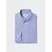Men's Easy Care Striped Stretch Slim-Fit Shirt with Shape-Retaining | Blue | XL | UNIQLO US