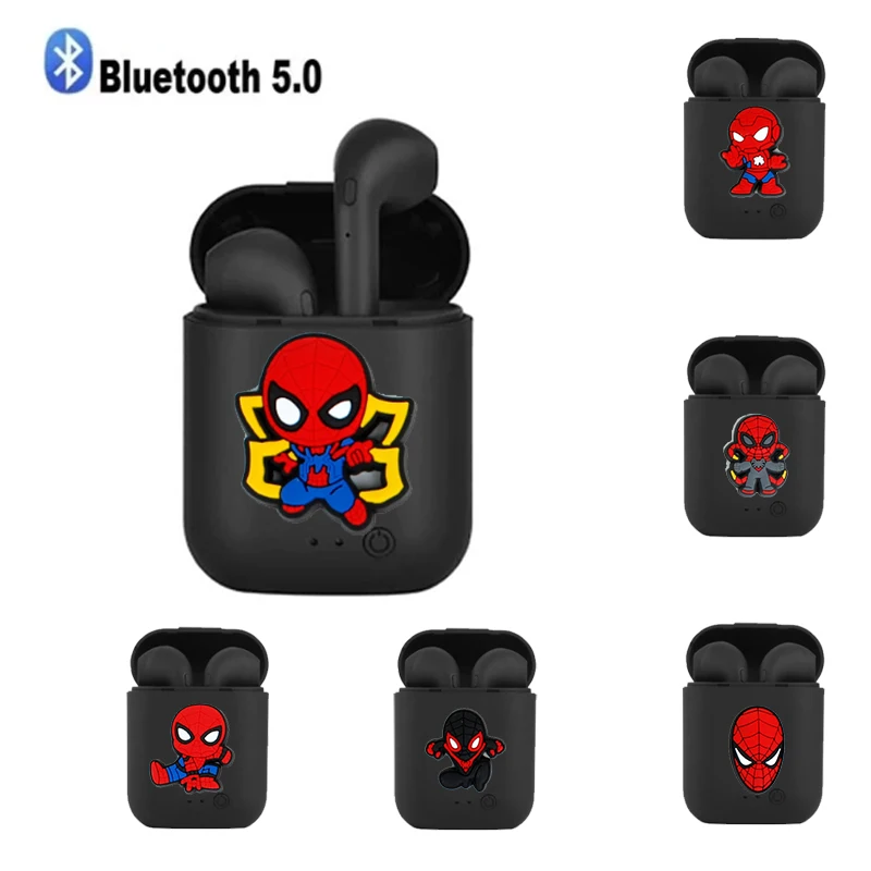 Disney-Casque Bluetooth sans fil Spider Man, Mini téléphone Bluetooth, Stéréo 5.0, Universel, Xiaomi, Huawei, iPhone, Sports