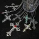 Colliers pendentif grande croix pour hommes et femmes croix irrégulière clavicule gothique bijoux