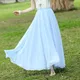Jupe longue en mousseline de soie pour femme vêtement féminin coupe trapèze élastique taille