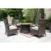Direct Wicker Round 4 - Person 42" Long Aluminum Outdoor Dining Set w/ Cushions Metal/Wicker/Rattan in Brown | 42 W x 42 D in | Wayfair