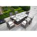 Winston Porter Omied Rectangular 6 - Person 70.87" Long Aluminum Outdoor Dining Set w/ Cushions Glass/Metal/Wicker/Rattan in Gray | Wayfair