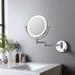 KIBI Round Metal Wall Mirror Metal in Gray | 13.5 H x 16.5 W x 0.75 D in | Wayfair KMM101CH