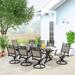 Charlton Home® Dashae Rectangular 8 - Person 82.5" Long Outdoor Dining Set Metal in Black/Gray | 82.5 W x 35.4 D in | Wayfair