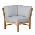 Summer Classics Club Teak Sectional Corner Outdoor Chair Wood in Brown/White | Wayfair 28444+C640H749N