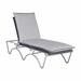 Summer Classics Savoy 81" Long Reclining Single Chaise w/ Cushions Metal in Blue/White | 42 H x 29.75 W x 81 D in | Outdoor Furniture | Wayfair