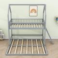 Logemann Twin Over Twin Standard Bunk Bed w/ Twin Size Trundle by Harper Orchard in Gray | 86 H x 42 W x 79 D in | Wayfair
