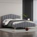 Mercer41 Queen Size Velvet Platform Bed w/ Thick Fabric in Gray | Wayfair 2BF83C2C562C44209692D9DC78235E8C