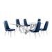 Rosdorf Park Rectangular 94" L x 46" W Dining Set Glass/Metal in Gray | 30 H x 46 W x 94 D in | Wayfair FD2C05A3404740BAA537049C548E4D67