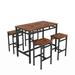 17 Stories Smiya Square 23.62" L x 43.31" W Dining Set Metal in Brown | 35.43 H x 43.31 W x 23.62 D in | Wayfair A22F945DECBF4960BDD3B493DAA911E2