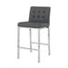 Latitude Run® Modern Design High Counter StoolSet Of 2 Upholstered/Leather/Metal/Faux leather in Gray | 35.83 H x 17.52 W x 15 D in | Wayfair