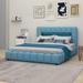 Ivy Bronx Khaina Queen Storage Platform Bed Upholstered/Linen in Blue | 37.4 H x 64.6 W x 85.4 D in | Wayfair A316714B1E06482882B47823FE9825A0