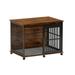 Tucker Murphy Pet™ Dog Crate Furniture w/ Rotatable Feeding Bowl Wood in Brown | 33.7 H x 43.7 W x 30 D in | Wayfair