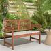 Winston Porter Nedaa Wooden Garden Outdoor Bench Wood/Natural Hardwoods in Brown/White | 32 H x 43.5 W x 24.5 D in | Wayfair