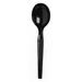 Dixie SM517 5 3/4" Medium Weight Disposable Soup Spoon - Polystyrene, Black, 1000 Count