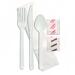 D&W Fine Pack F2503PCSPKIT Heavy Weight Disposable Cutlery Set - Polypropylene, White