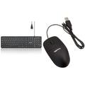 Perixx 11725 PERIBOARD-210 DE Kabelgebundene Standard USB Tastatur & Amazon Basics - Optische Maus mit 3 Tasten und USB-Anschluss für Windows und Mac OS X, 1 Stück, Schwarz
