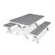 Table de jardin en aluminium et plateau HPL effet pierre