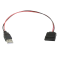 Cavo di alimentazione adattatore USB maschio a 15pin SATA femmina 18AWG 30cm per Laptop 2.5 Hard Drive HDD SSD
