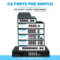OPTFOCUS 4 8 porte 48v POE SWITCH Ethernet gestito Gigabit AI Smart Switch di rete 1000mbps Fibra Optica Conmutador per fotocamera
