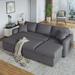 Upholstery Sleeper Sectional Sofa, Convertible, Gray