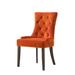 Classic Velvet Upholstered Dining Chairs Set-2, Solid Wood Tufted Backrest Side Chairs with Nailhead Trim Accent