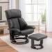 Swivel Recliner Chair with Vibration Massage and Ottoman Footrest